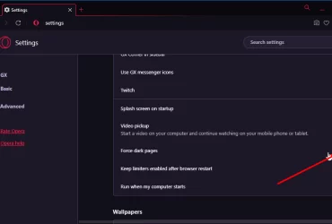 dark mode opera böngésző