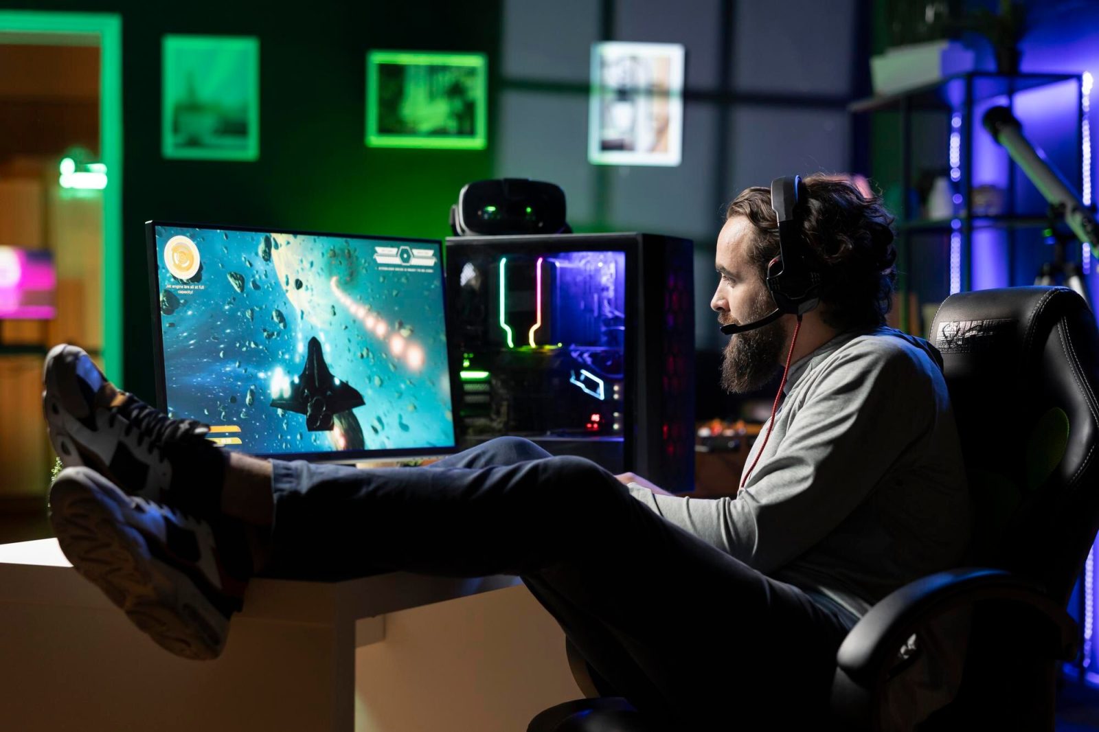 Gamer szoba profi eszközökkel.